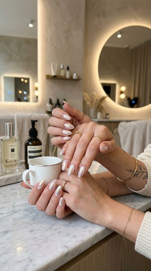 Glazed chrome nails Nailsbeauty